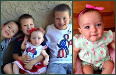 2 photos of Casey and April's children