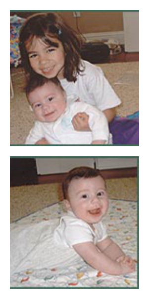 2 photos of Jef and Deb's children
