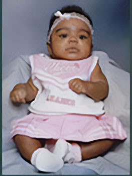 African American baby in pink