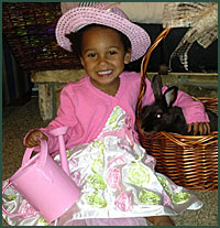 Roger and Tricia's daughter at Easter