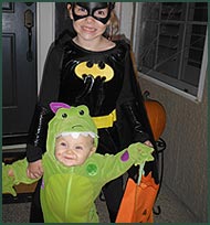 Luke and his big sister ready to go trick-or-treating