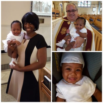 3 photos from adoptive mom Natacha of her son's baptism