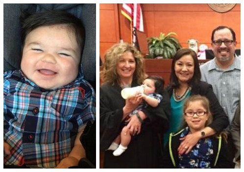 2 photos from adoptive couple Henry and Anna of their family