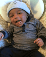 Smiling African American baby boy
