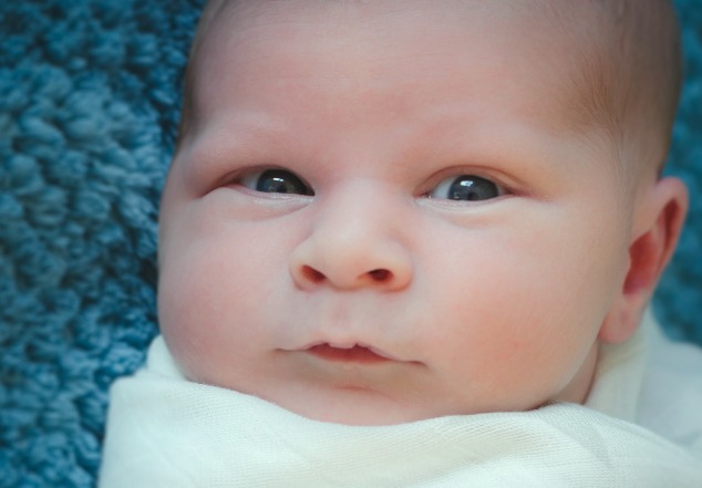 close up of baby's face