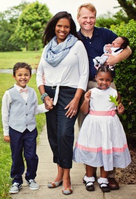 Adoptive family Latonia and Brent with their three children