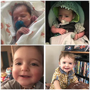Four photos of the first year of Crystll and Dustin's son's life