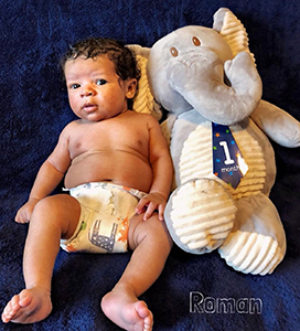 Baby Roman with elephant