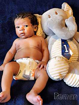 Baby Roman with elephant