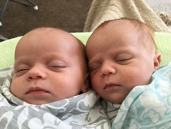 Adopted baby twins sleeping