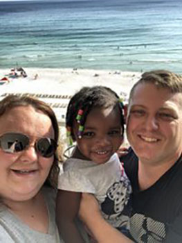 happy family at the beach