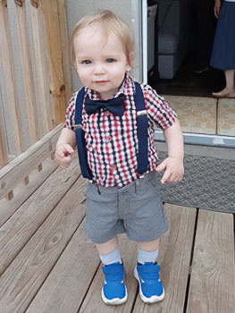 toddler dressed for Easter service