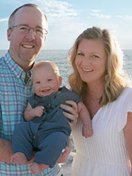 Adoptive family at the beach thinking of you