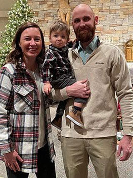 Jared and his parents at church