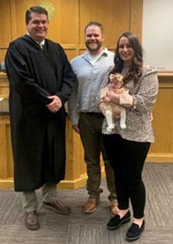 adoption finalization day photo with the judge